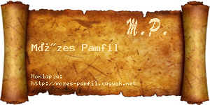 Mózes Pamfil névjegykártya